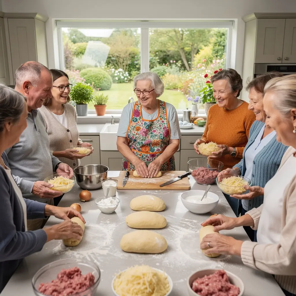 Senjorų grupė, besimokanti tradicinių amatų, kurie skatina kūrybiškumą ir kultūros išsaugojimą.